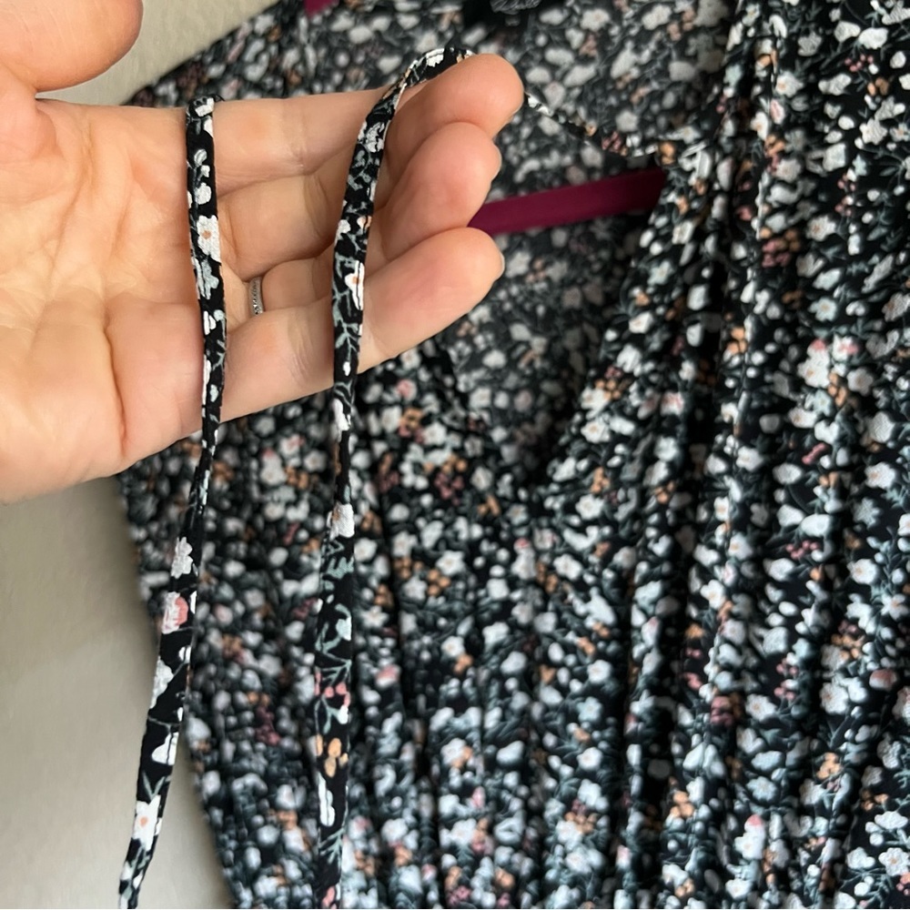 Rails Ashlyn Smocked Waist Midi Dress In Ivy Ditsy Floral Black White, XS - Picture 14 of 16